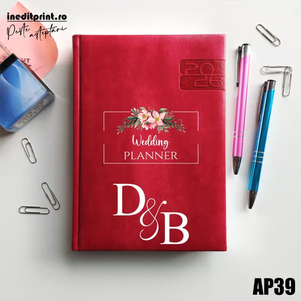 Agenda personalizata 2026 Wedding Planner AP39 DELUXE PREMIUM, Narni Fucsia