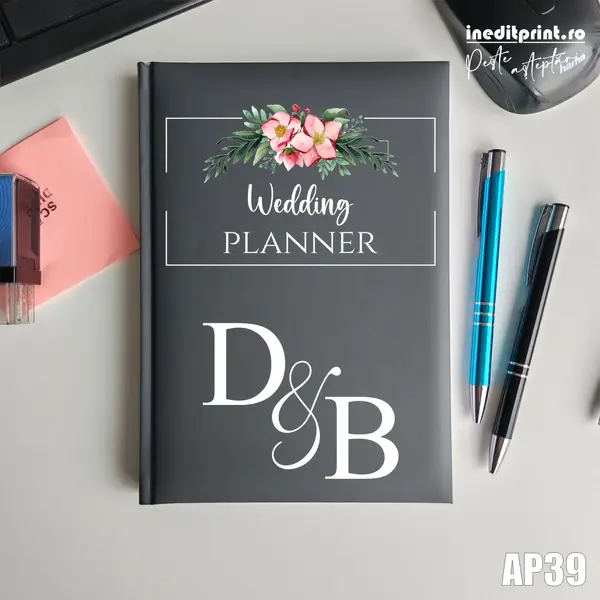Agenda personalizata 2026 Wedding Planner AP39 NEDATATA RT, Gri