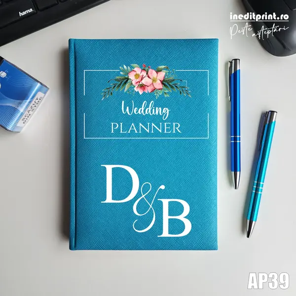 Agenda personalizata 2026 Wedding Planner AP39 NEDATATA RT, Turcoaz-Adria