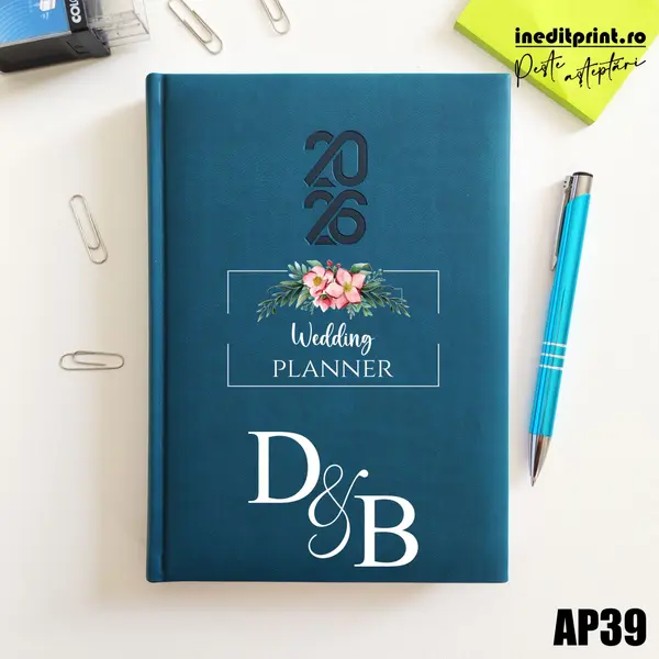 Agenda personalizata 2026 Wedding Planner AP39 STANDARD HT2, Albastru Petrol