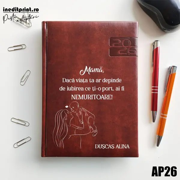 Agenda personalizata 2026 Ziua mamei AP26 DELUXE PREMIUM, Narni Maro