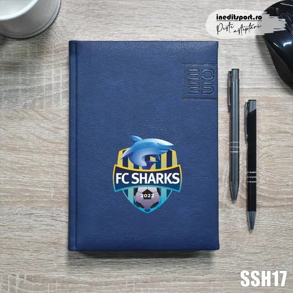 Agenda personalizata F.C. Sharks SSH17 DELUXE PREMIUM, ALBASTRU CHIAVENNA