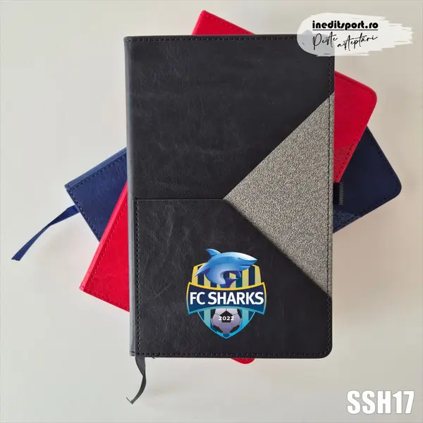 Agenda personalizata F.C. Sharks SSH17 NEDATATA AD, NEGRU X-LINE