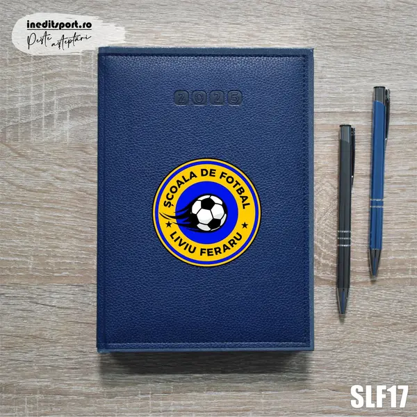 Agenda personalizata Scoala de fotbal Liviu Feraru SLF17 DELUXE PREMIUM, ALBASTRU-ALGHERO
