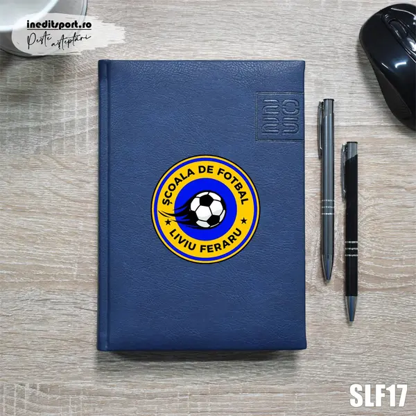 Agenda personalizata Scoala de fotbal Liviu Feraru SLF17 DELUXE PREMIUM, ALBASTRU CHIAVENNA