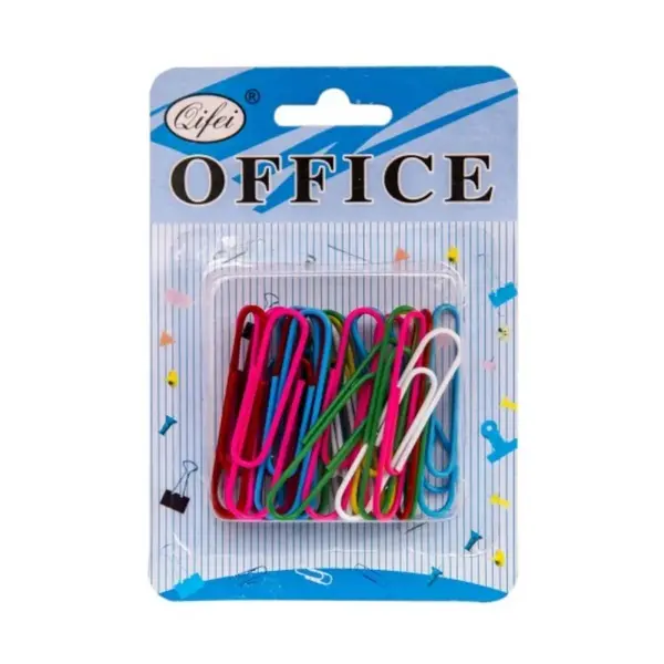 Agrafe birou Office Cover P-5016, 50 mm, metalice, diverse culori, blister 30 bucati