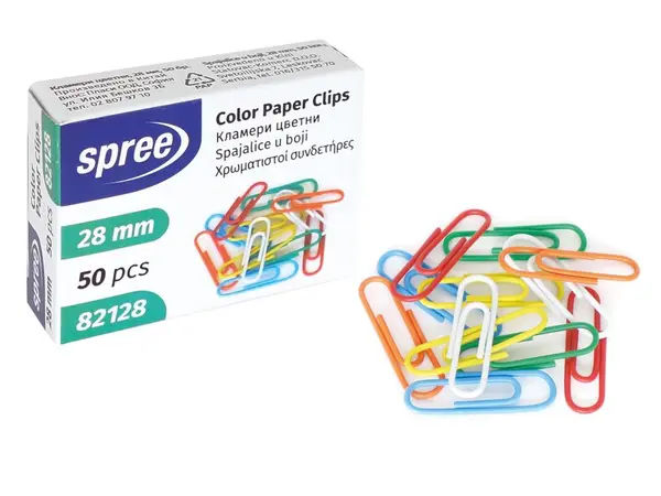 Agrafe colorate Spree - 28 mm, 50 buc.