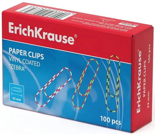 Agrafe de hartie Erich Krause - Zebra, 33 mm, 100 bucati