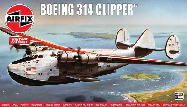 Airfix Model asamblabil Contemporary: Avioane - Hidroavion american pentru distanțe lungi Boeing 314 Clipper - Vintage Classics
