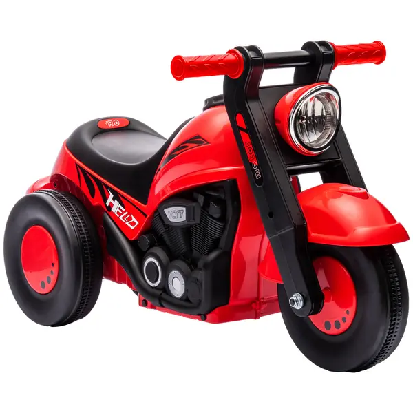 AIYAPLAY Mașină de împins, design motocicletă, muzică și bule de săpun, pentru 2-5 ani, Roșu | Aosom Romania