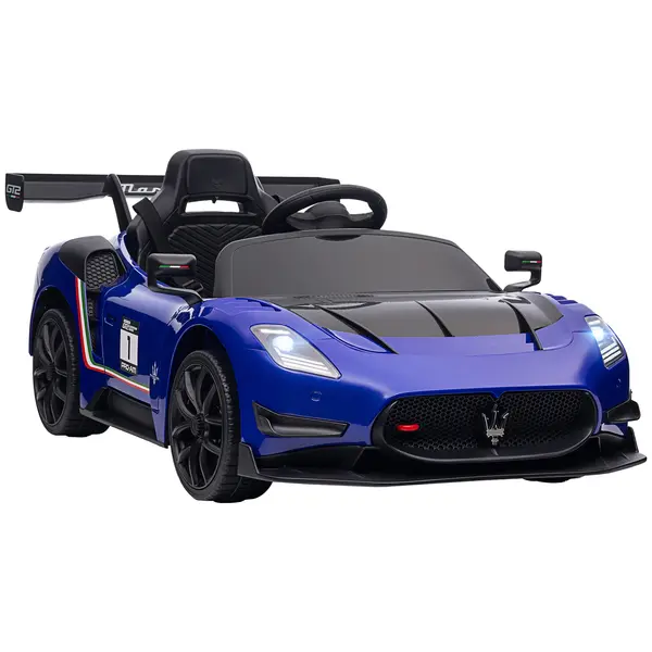 AIYAPLAY Mașină electrică pentru copii 12V, licențiată, telecomandă, roți amortizate, albastru, 115x60x45 cm | Aosom Romania