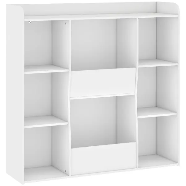 AIYAPLAY Mobilier de depozitare pentru copii, bibliotecă pentru copii cu 8 compartimente și etajeră superioară, 104 x 29 x 101,5 cm, alb | Aosom Romania