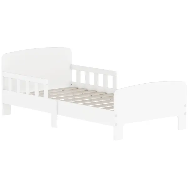 AIYAPLAY Pat pentru Copii 3-8 Ani cu Protecții Laterale 143.5x74.2x54 cm Alb | Aosom Romania