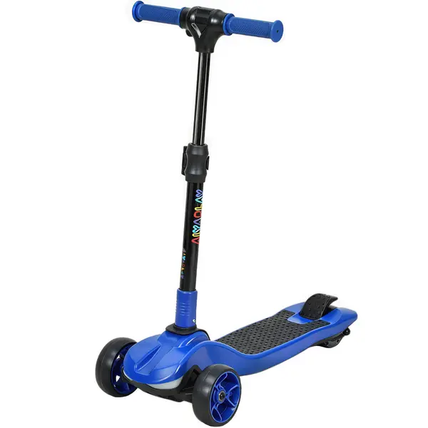 AIYAPLAY Trotinetă electrică pentru copii 6+ ani, pliabilă, 3 roți, pornire cu buton, viteză max. 8 km/h 64 x 29 x 83 cm albastru | Aosom Romania