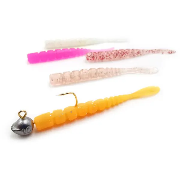 Aji Worm Fla-Fla 5cm Clear Rainbow Glitter