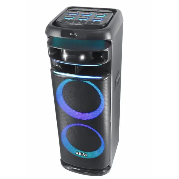 Akai Boxa activa portabila , Akai Party Speaker 1200, 100W, Bluetooth, USB, MicroSD, LED