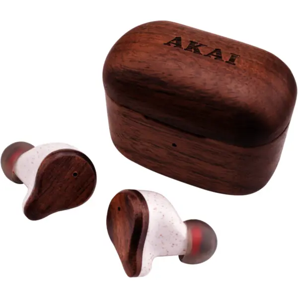 Akai Casti Audio Bluetooth Akai Bambus Cu Enc, Maro