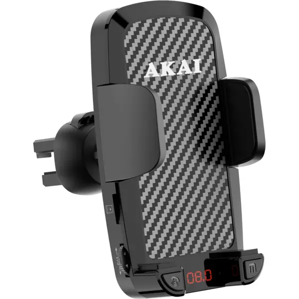 Akai Modulator FM Akai FMT-C14BT tip suport de telefon, USB-A, Bluetooth, afisaj LED