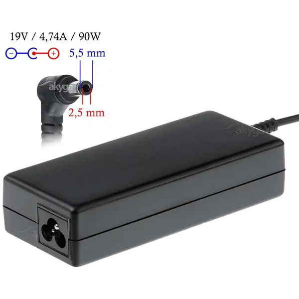 AKYGA Incarcator Laptop Akyga AK-ND-10, Compatibil Asus/Toshiba/HP Compaq/Lenovo, 90 W, Negru