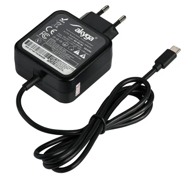 AKYGA Incarcator Laptop Akyga AK-ND-60, Universal, USB-C, 45W, Negru