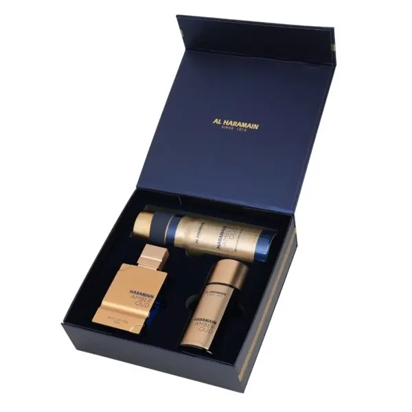 Al Haramain Amber Oud Bleu Edition Set cadou unisex Volum edp 75 ml + edp 30 ml + deodorant spray 200 ml
