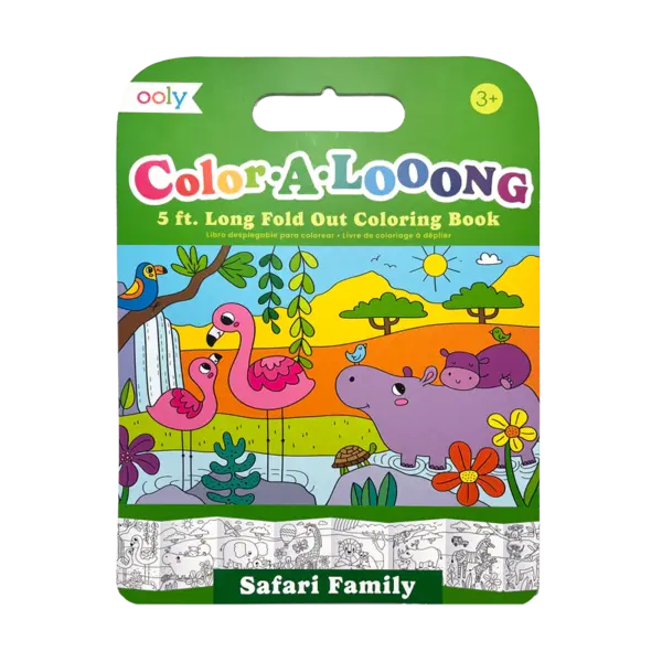 Album de colorat cu lungime 1,5 m - fata-verso, Color-A-Looong - Expeditie Safari
