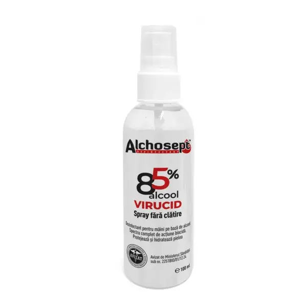 Alchosept 100 ml dezinfectant maini tip spray pe baza de alcool 85% virucid biocid Alchosept 100 ml dezinfectant maini tip spray pe baza de alcool 85% virucid biocid