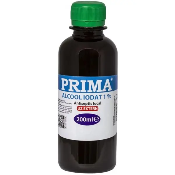Alcool Iodat 1%, Antiseptic, pentru Uz Extern, 200 ml