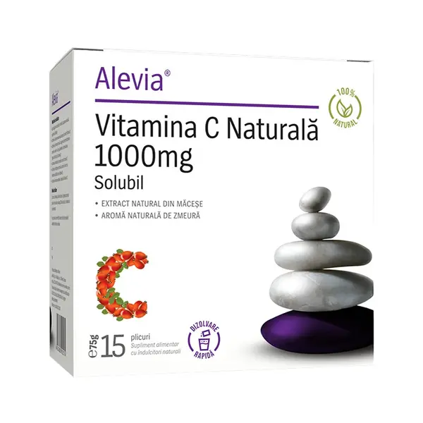 Alevia Vitamina C naturala 1000 mg 15 plicuri