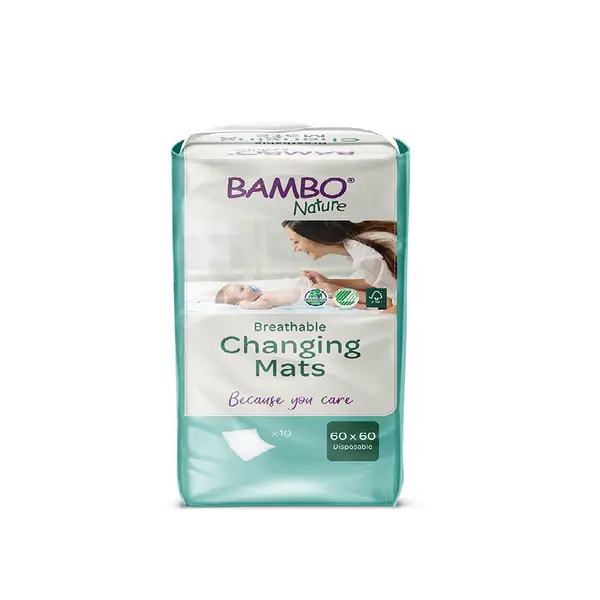 Aleze Ecolabel pentru schimbarea bebelusilor 60 x 60cm, 10 bucati, Bambo Nature