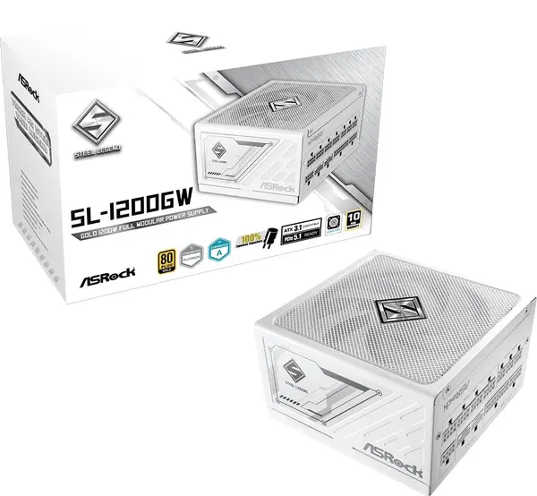 Alimentare Asrock - Steel Legend SL-1200GW, 1200W, alb