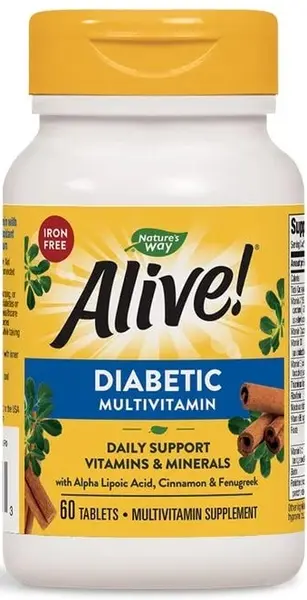 Alive Diabetic Multivitamin, 60 tablete, Nature's Way