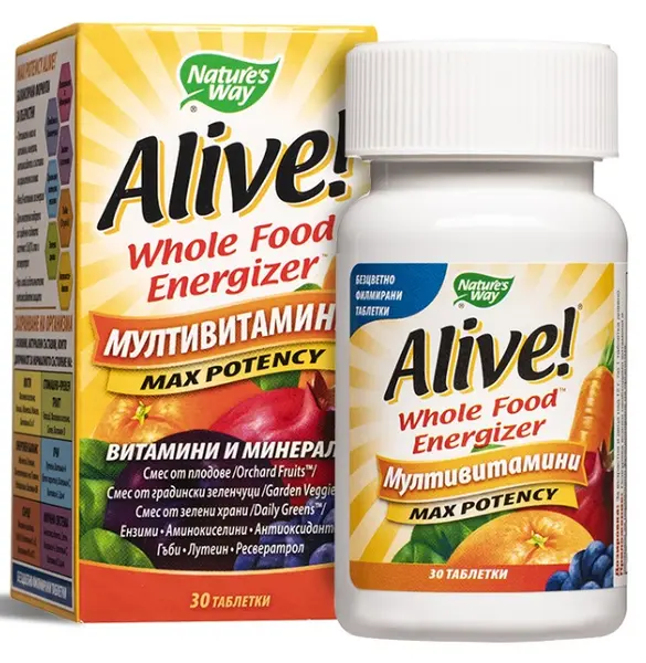 Alive Whole Food Energizer, 30 tablete, Nature's Way