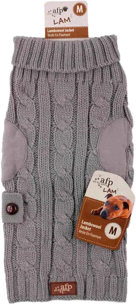 ALL FOR PAWS LAMBSWOOL Pulover tricotat pentru câini, Gri