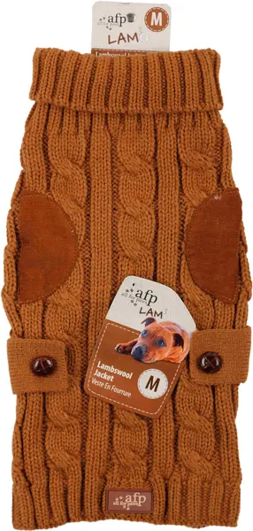 ALL FOR PAWS LAMBSWOOL Pulover tricotat pentru câini, Maro deschis