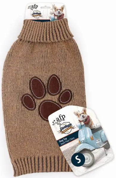 ALL FOR PAWS VINTAGE Pulover pentru câini, Maro