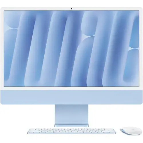 All In One PC Apple iMac 24inch (2024), Procesor Apple M4, 8 nuclee CPU si 8 nuclee GPU, 24inch, Retina 4.5K, 16GB, 512GB SSD, macOS, Layout INT (Albastru)