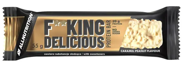 AllNutrition Fitking Delicious Protein Bar, caramel și arahide, 55 g