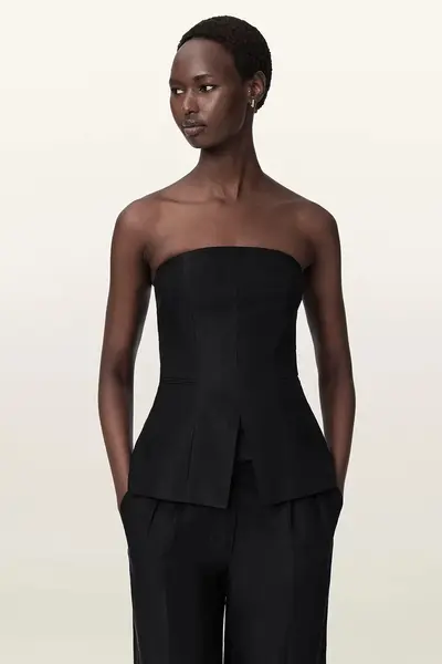 AllSaints bluză cu corset pentru femei, din vâscoză CHARLEY