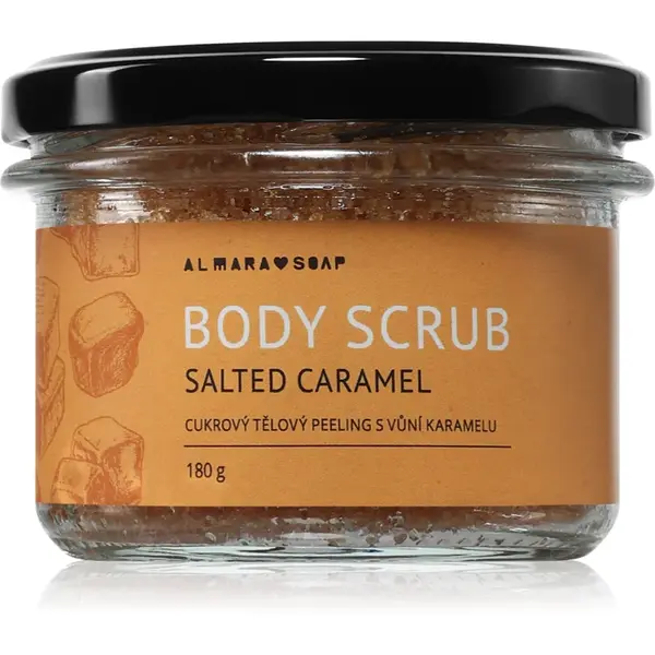 Almara Soap Body Scrub exfoliant de corp cu zahăr pentru celulită cu parfum Salted Caramel 180 g