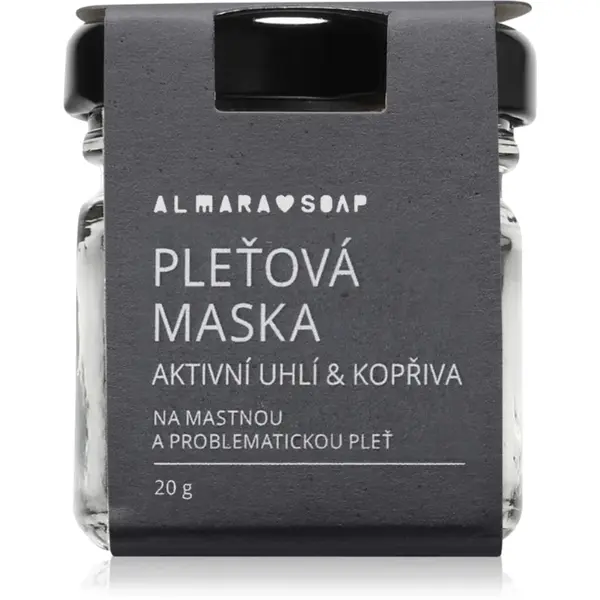 Almara Soap Face Active Charcoal & Nettle mască pentru față pentru ten gras si problematic 20 g
