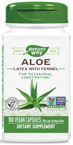Aloe, Latex with Fennel, 100 capsule, Nature's Way