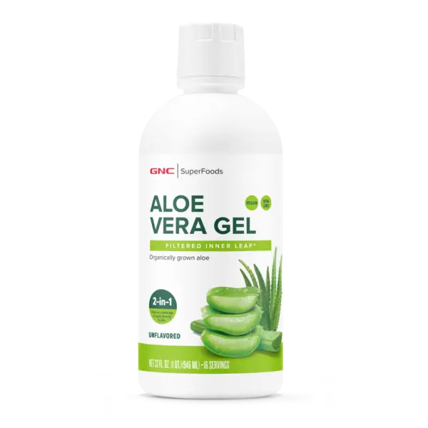 Aloe Vera Gel organic pentru digestie detoxifiere si imunitate SuperFoods, 946ml, GNC