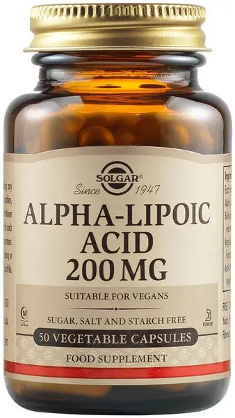 Alpha Lipoic Acid, 200 mg, 50 capsule vegetale, Solgar