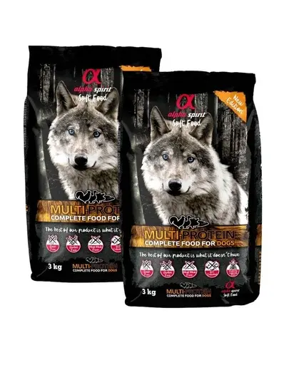 ALPHA SPIRIT Multiprotein 2x3kg hrană pentru câini