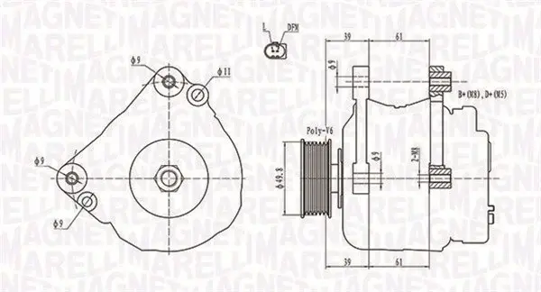 Alternator (12V, 110A) potrivit AUDI A2; SEAT ALTEA, ALTEA XL, CORDOBA, IBIZA III, IBIZA IV, IBIZA IV SC, IBIZA IV ST, LEON, TOLEDO III; SKODA FABIA I, FABIA II, OCTAVIA II 1.4-2.0D 10.99-