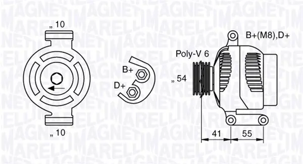 Alternator (12V, 120A) potrivit ALFA ROMEO MITO; FIAT 500, 500 C, DOBLO, DOBLO CARGO, DOBLO MINIVAN, FIORINO MINIVAN, IDEA, PUNTO EVO; LANCIA MUSA 1.3D 01.04-