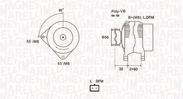Alternator (12V, 125A) RENAULT LAGUNA II 1.8 2.0 intre 2001-2007