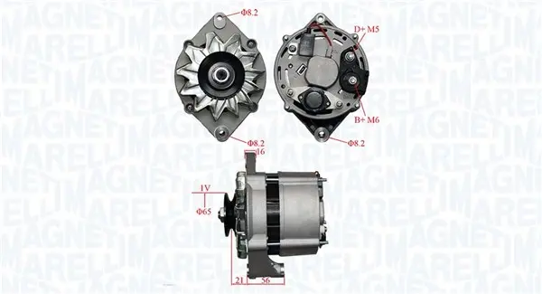 Alternator (12V, 55A) potrivit FIAT TEMPRA; OPEL ASCONA B, ASCONA C, ASTRA F, ASTRA F KOMBI, COMBO MINIVAN, CORSA A, CORSA A TR, CORSA A HATCHBACK, CORSA B, KADETT D, KADETT E 1.0-2.3D 09.72-10.01