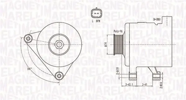 Alternator (12V, 70A) CITROEN BERLINGO, BERLINGO MULTISPACE, C15, C2, C4, C4 I, C-ELYSEE, JUMPY, NEMO, XSARA, XSARA PICASSO; PEUGEOT 206, 206+, 307, BIPPER, BIPPER TEPEE, EXPERT 1.1-2.0 dupa 1996